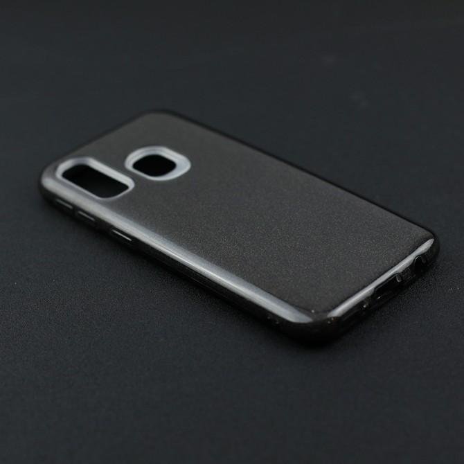 Чехол Silicone 3in1 Блёстки для Samsung A405 Galaxy A40 Чёрный-3