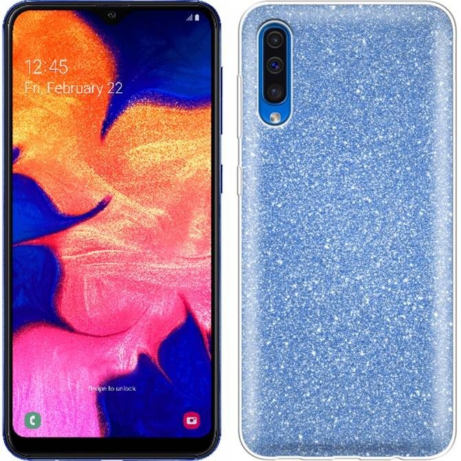 Чехол Silicone 3in1 Блёстки для Samsung A307/A505 Galaxy A30s/A50 Blue