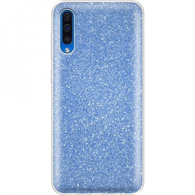 Чехол Silicone 3in1 Блёстки для Samsung A307/A505 Galaxy A30s/A50 Blue-1