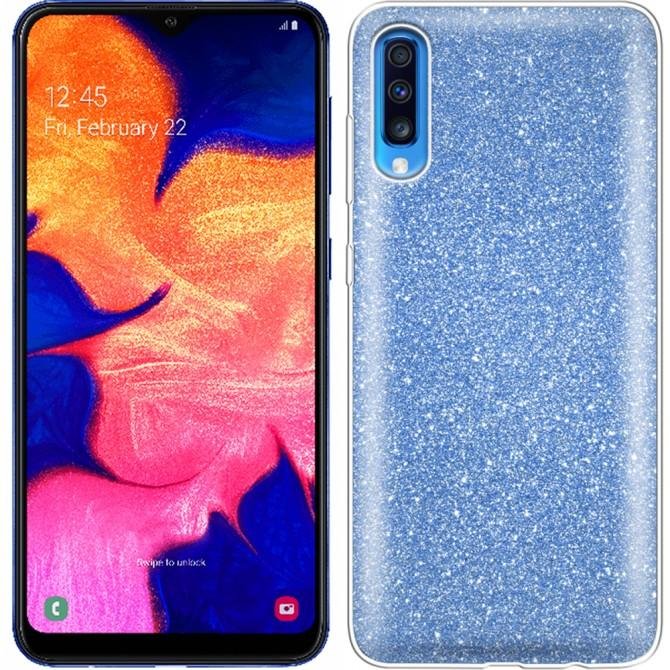 Чехол Silicone 3in1 Блёстки для Samsung A705 Galaxy A70 Blue