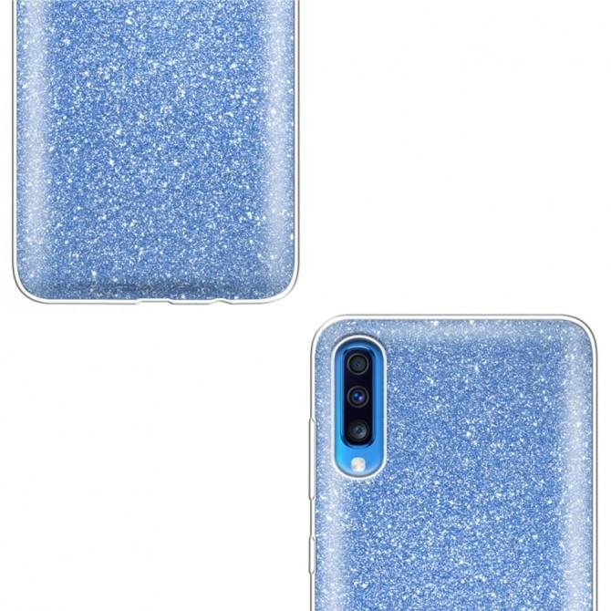 Чехол Silicone 3in1 Блёстки для Samsung A705 Galaxy A70 Blue-2