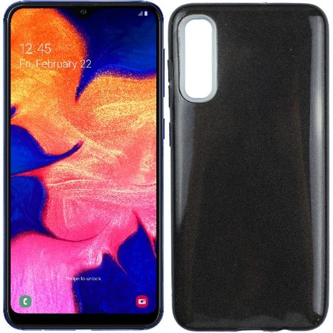 Чехол Silicone 3in1 Блёстки для Samsung A705 Galaxy A70 Чёрный
