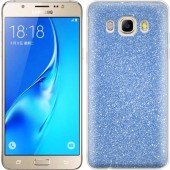Чохол Silicone 3in1 Блискітки для Samsung J510 Синій