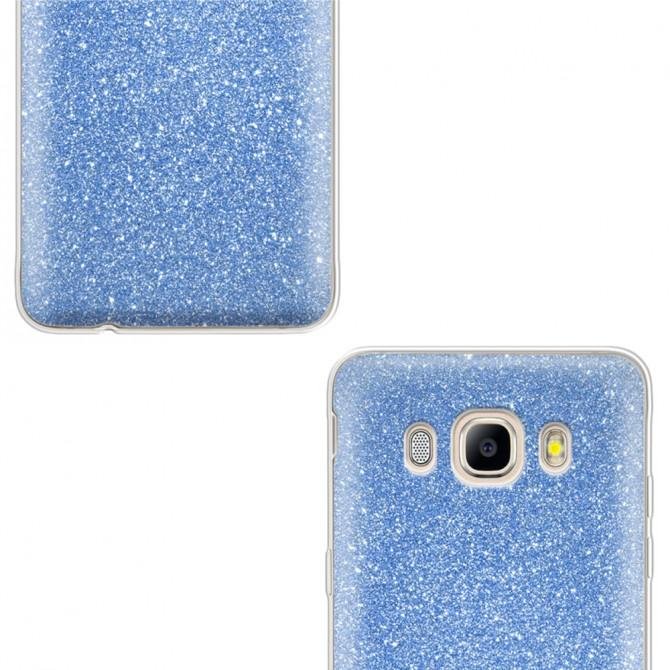 Чохол Silicone 3in1 Блискітки для Samsung J510 Синій-3
