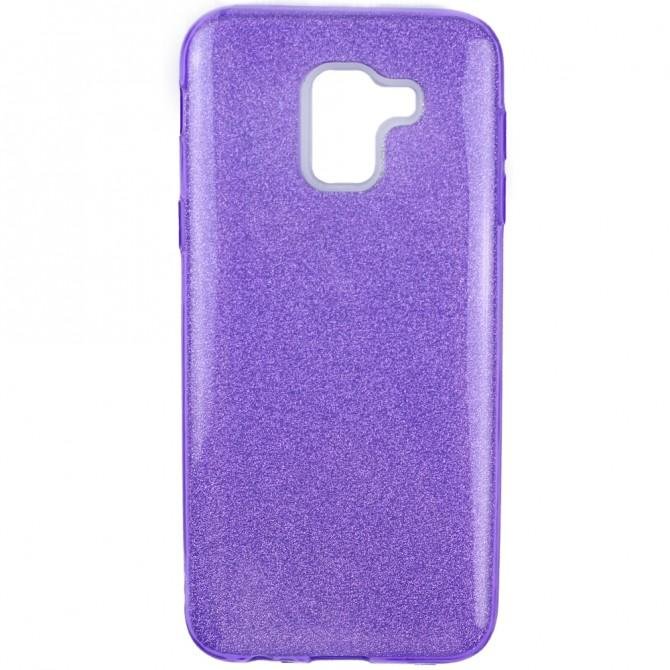 Чехол Silicone 3in1 Блёстки для Samsung J600 Violet-1