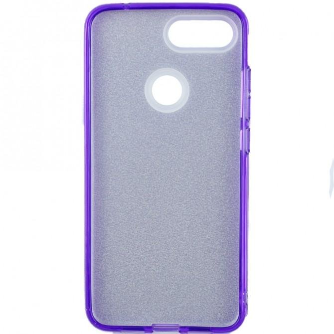 Чохол Silicone 3in1 Блискітки для Xiaomi Mi8 Lite Фіолетовий-2