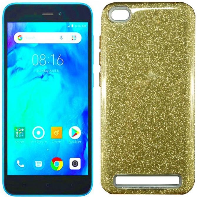 Чехол Silicone 3in1 Блёстки для Xiaomi Redmi 5a/Redmi Go Gold