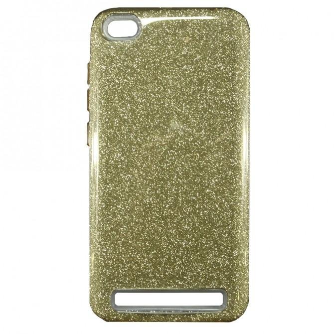Чехол Silicone 3in1 Блёстки для Xiaomi Redmi 5a/Redmi Go Gold-1