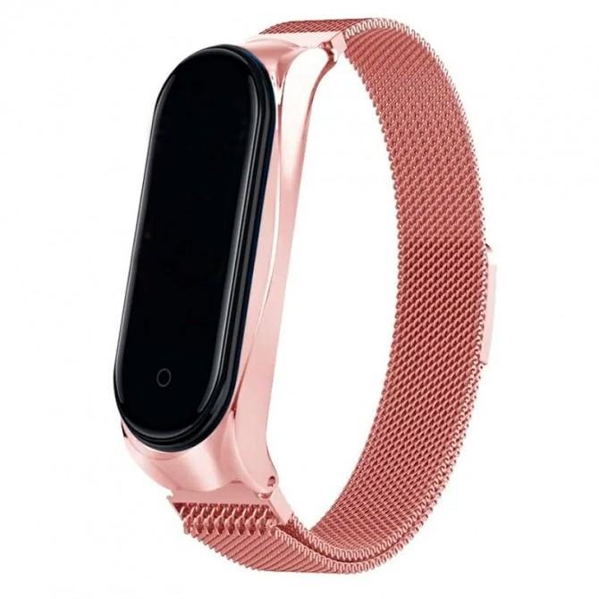 Браслет для Mi Band 3/4 milanese design rose pink