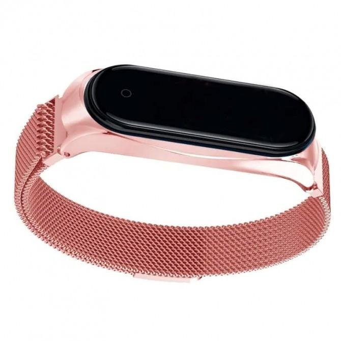 Браслет для Mi Band 3/4 milanese design rose pink-1