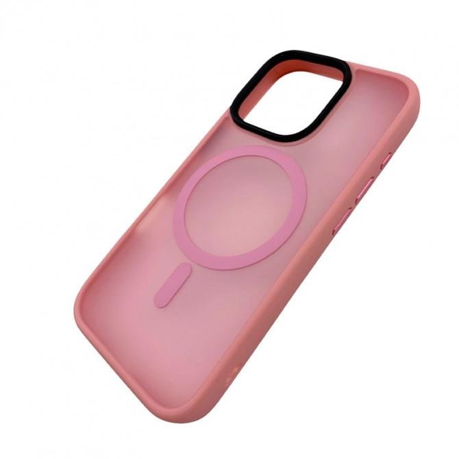 Чохол TPU+PC Metal Buttons with MagSafe Colorful для Apple iPhone 16 Pro (6.3") Рожевий-2