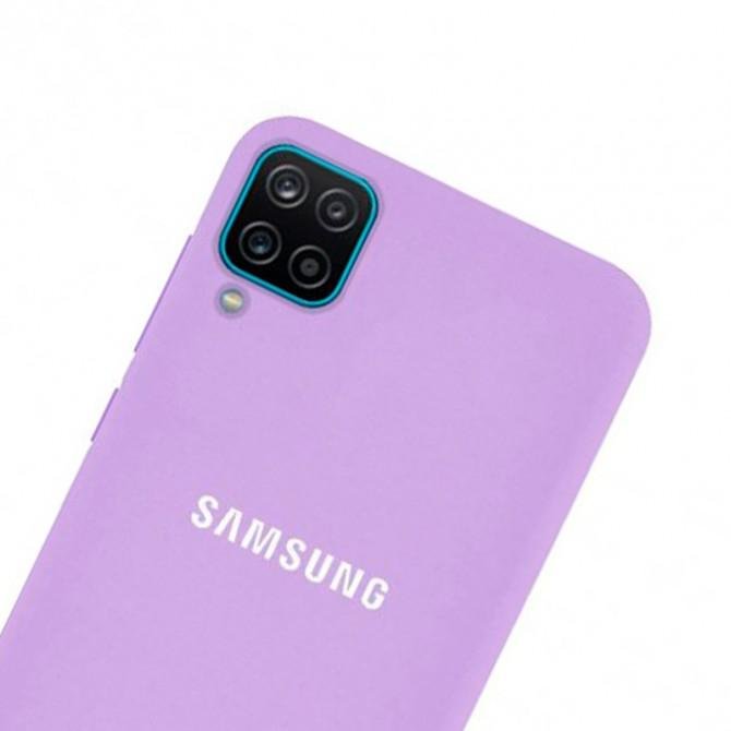 Чехол накладка Original Soft Case Samsung A125 Galaxy A12 Лиловый FULL-2