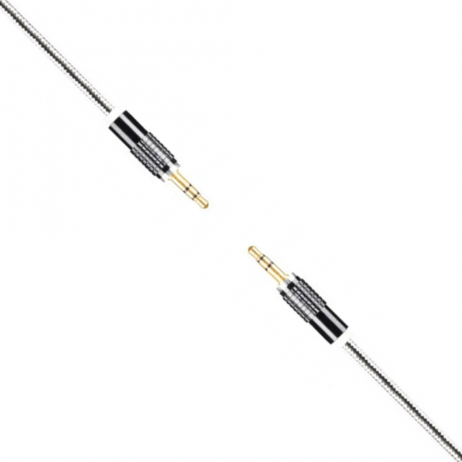 Кабель Economic PVC Metal 3,5"-3.5" 1m Aux Чорний-1