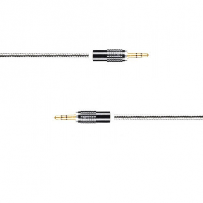 Кабель Economic PVC Metal 3,5"-3.5" 1m Aux Чорний-2