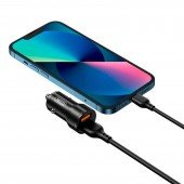 АЗП XO CC48 2.4A/2 USB Fast charger + Type-C Cable Black АЗП XO CC48 2.4A/2 USB Fast charger + Type-C Cable Black