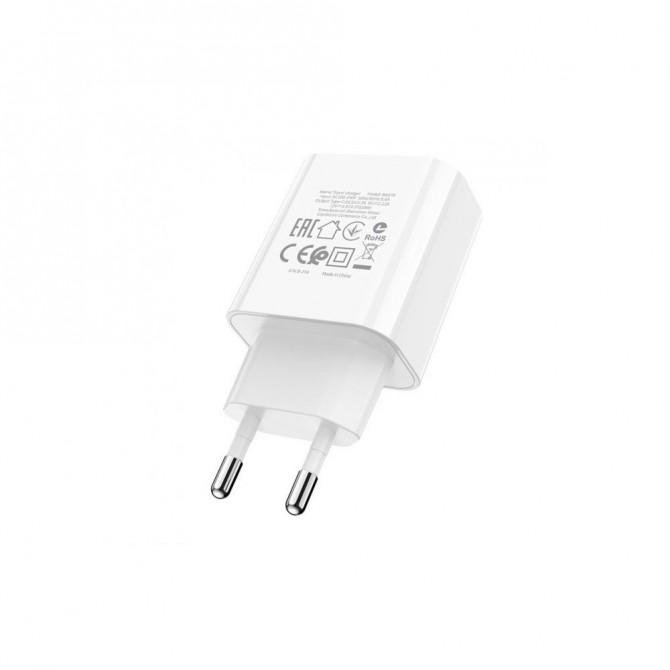 Мережевий зарядний пристрій Borofone BA57A PD 20W 3A White + Type-c to Lightning-1