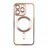 Чехол TPU Metallic Full Camera with Magsafe для iPhone 15 Rose Gold