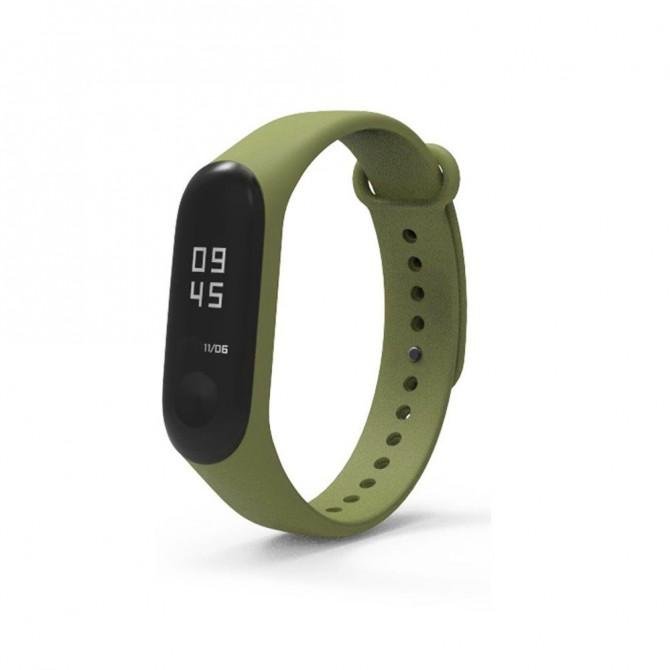 Ремінець для Xiaomi Mi Band 3/4 (Silicon) Темно Оливковий