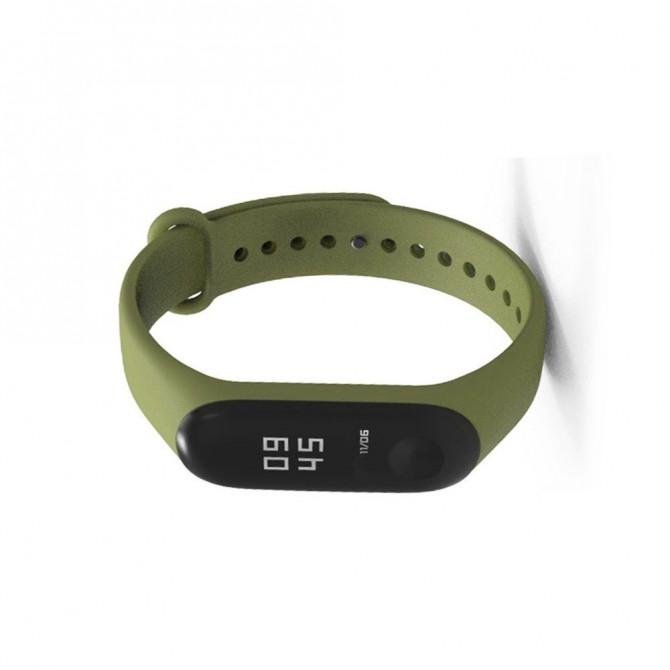 Ремінець для Xiaomi Mi Band 3/4 (Silicon) Темно Оливковий-1