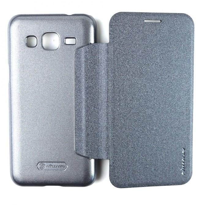 Чехол NILLKIN Sparkle series для Samsung J200 (J2) Черный-2