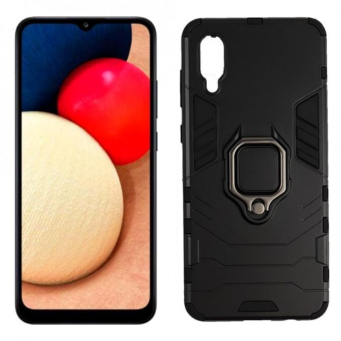 Чехол HONOR Hard Defence Series для Samsung A022 Galaxy A02 Black (с держателем)