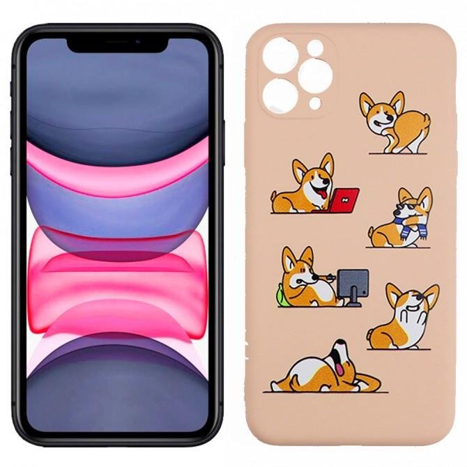 Чехол Funny Animals series для iPhone 11 Pro Max Pink Sand Corgi