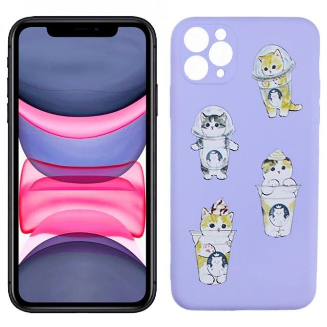 Чехол Funny Animals series для iPhone 11 Pro Max Violet Kitty