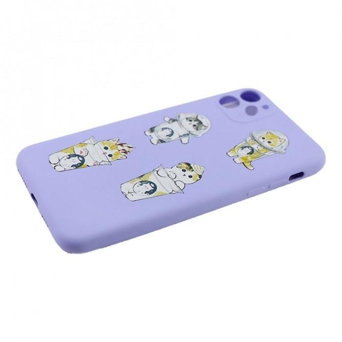Чехол Funny Animals series для iPhone 12 Violet Kitty-3