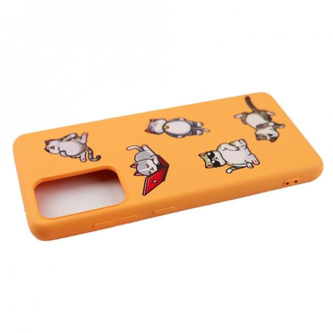 Чохол Funny Animals series для Samsung A525 Galaxy A52 Orange Lazy Cat-3