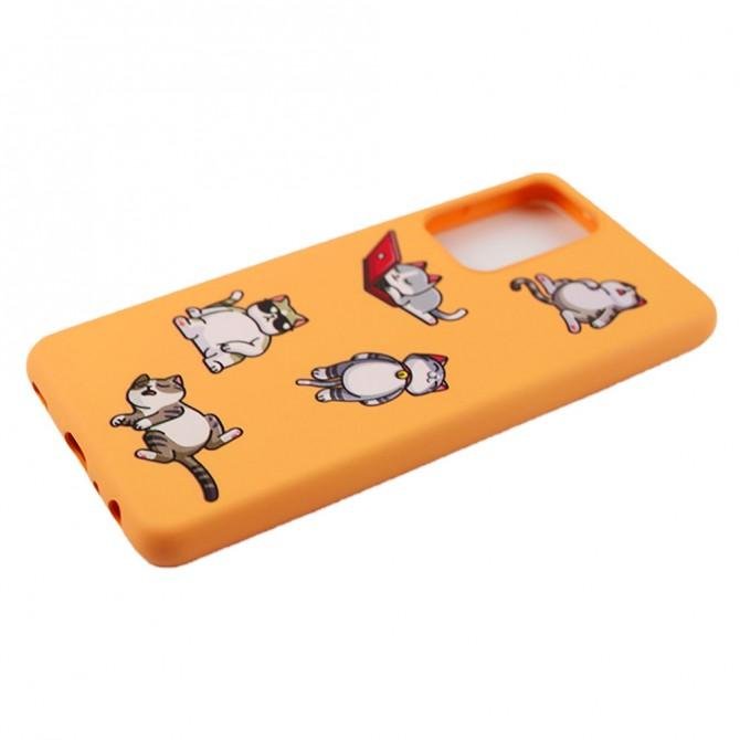 Чохол Funny Animals series для Samsung A525 Galaxy A52 Orange Lazy Cat-4