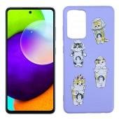 Чехол Funny Animals series для Samsung A525 Galaxy A52 Violet Kitty