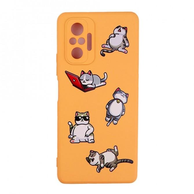 Чехол Funny Animals series для Xiaomi Redmi Note 10 Pro Orange Lazy Cat-1