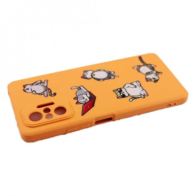 Чехол Funny Animals series для Xiaomi Redmi Note 10 Pro Orange Lazy Cat-3