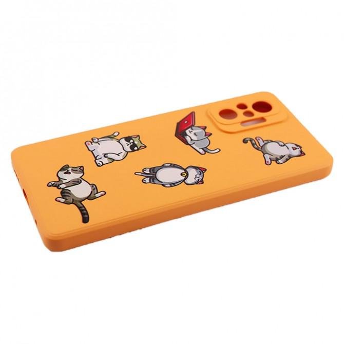 Чехол Funny Animals series для Xiaomi Redmi Note 10 Pro Orange Lazy Cat-4
