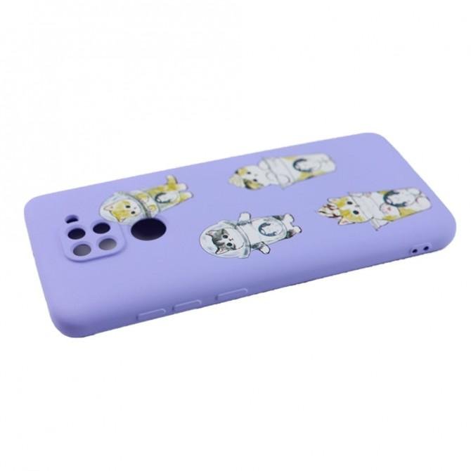 Чохол Funny Animals series для Xiaomi Redmi Note 9 Violet Kitty-3