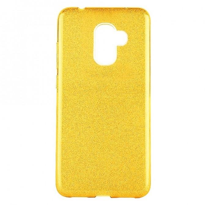 Чехол Silicone 3in1 Блёстки для Samsung J600 Gold-1