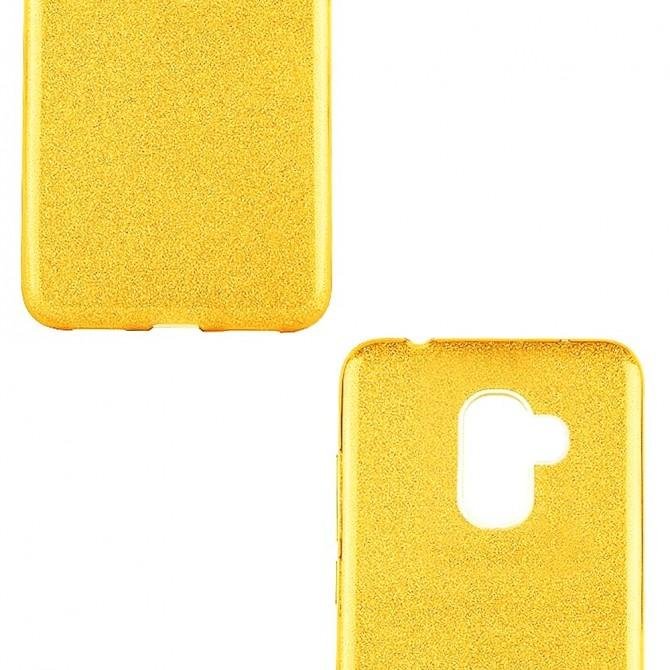 Чехол Silicone 3in1 Блёстки для Samsung J600 Gold-3
