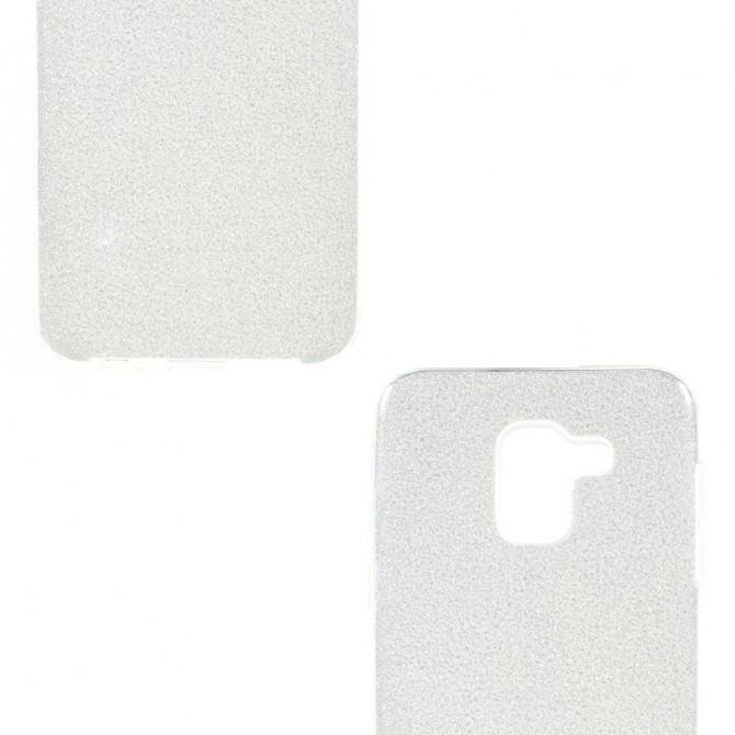Чехол Silicone 3in1 Блёстки для Samsung J600 White-3