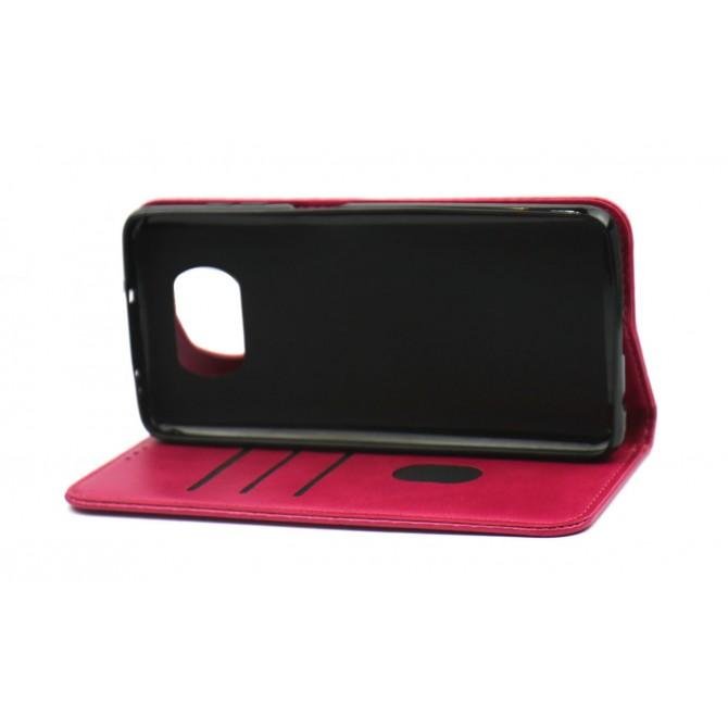 Чохол-книжка Lines Leather for Xiaomi Poco X3 Hot Pink-2