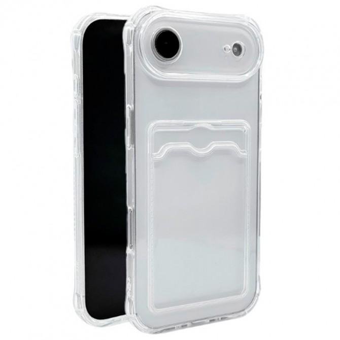Чехол накладка-кардхолдер для iPhone 17 Air Прозрачный-1