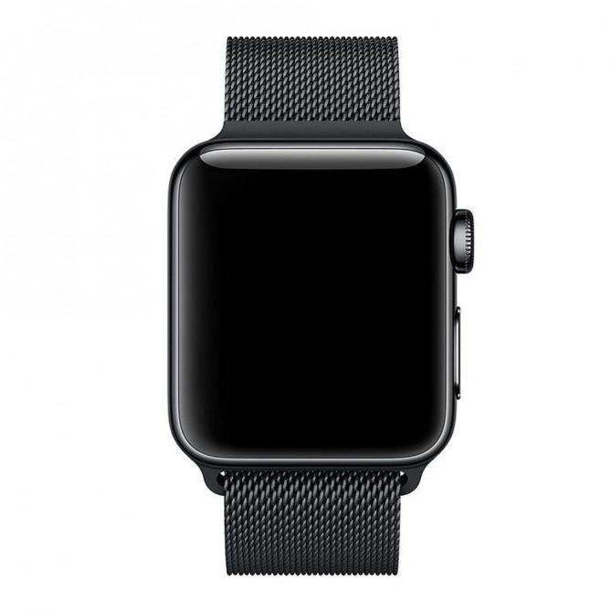 Ремешок для Apple Watch 38/40mm Steel Milanese с застёжкой Чёрный