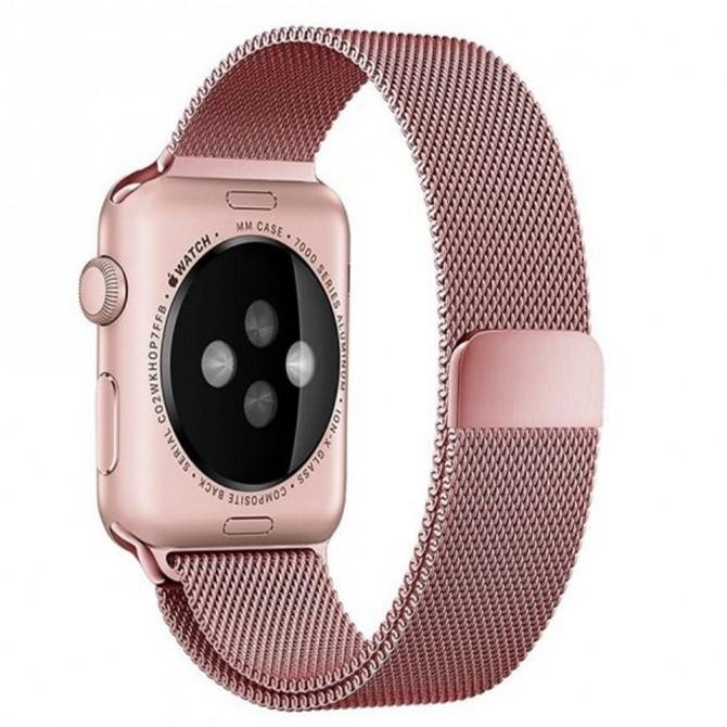 Ремешок для Apple Watch 38/40mm Steel Milanese with Clasp Pink-2