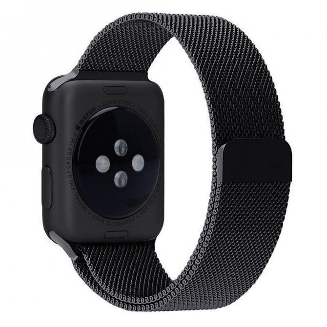 Ремешок для Apple Watch 42/44mm Steel Milanese с застёжкой Чёрный-2