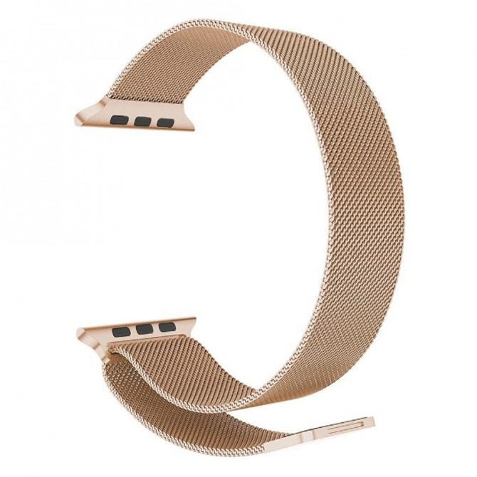 Ремешок для Apple Watch 42/44mm Steel Milanese with Clasp Gold-2