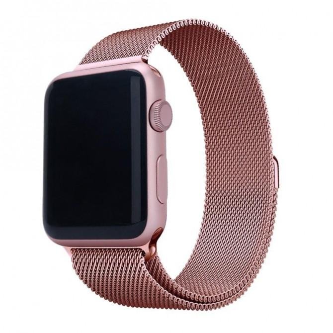 Ремешок для Apple Watch 42/44mm Steel Milanese with Clasp Pink