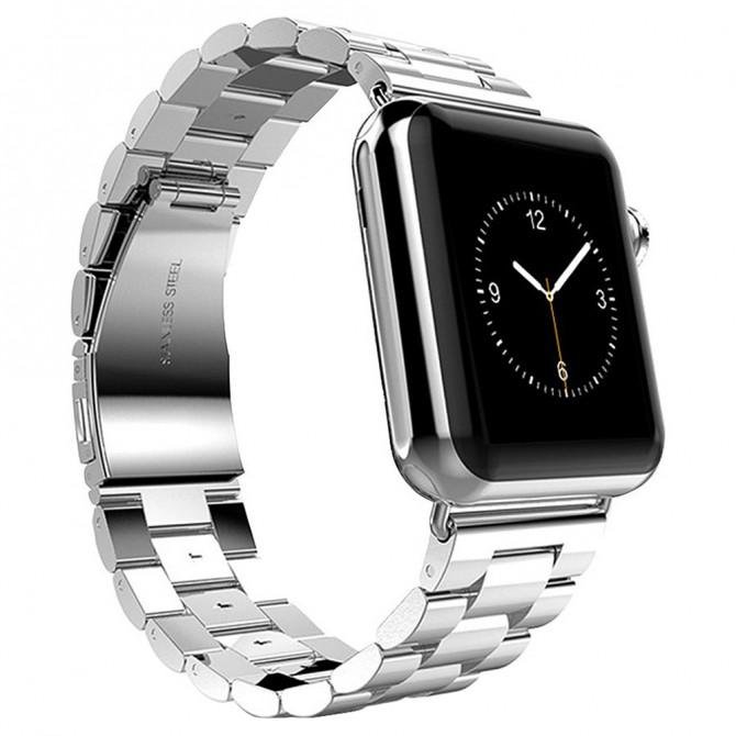 Ремiнець для Apple Watch 42/44mm Steel Bead Срібло