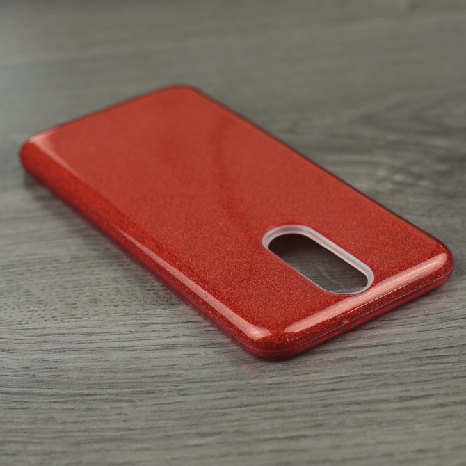 Чехол Silicone 3in1 Блёстки для Huawei Mate 10 Lite Red-3