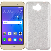 Чехол Silicone 3in1 Блёстки для Huawei Y5 2017 Pink