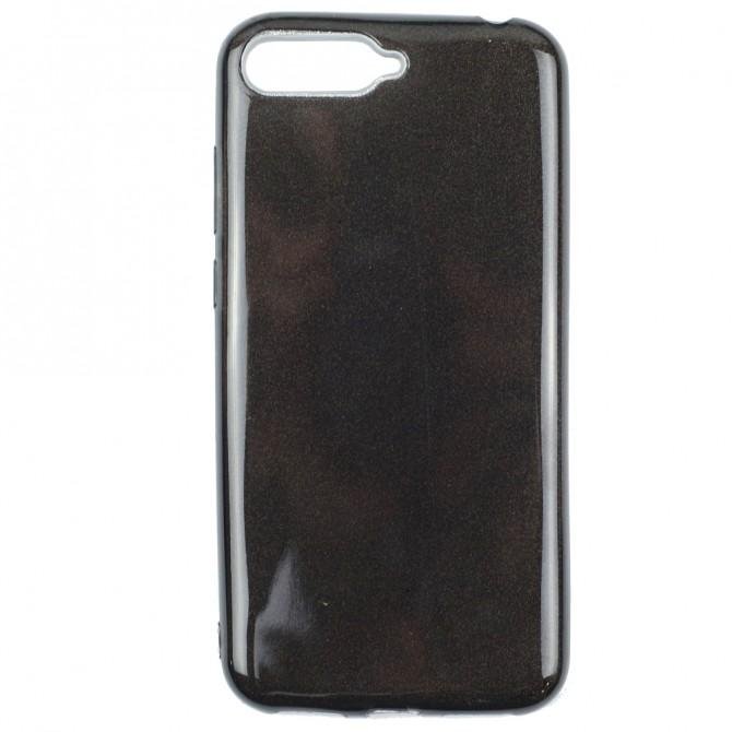 Чехол Silicone 3in1 Блёстки для Huawei Y6 2018 Чёрный-1