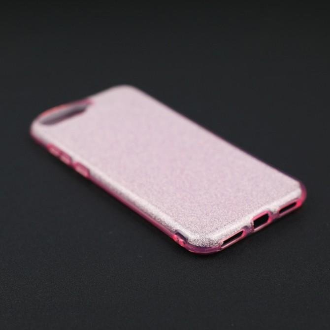 Чехол Silicone 3in1 Блёстки для Huawei Y6 2018 Pink-3